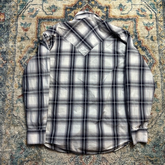 Stetson Pearl Snap Western Plaid Shirt Medium - Picture 2 of 5